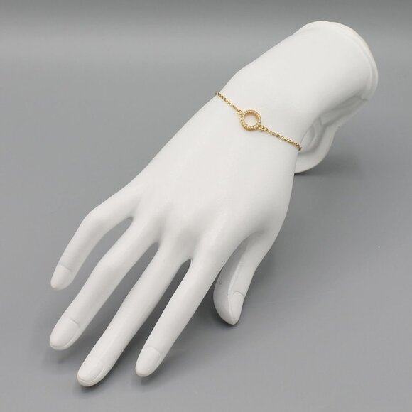 Jewelry bracelet round circle of life dainty elegant minimalist sparkly sparkle - Picture 2 of 6